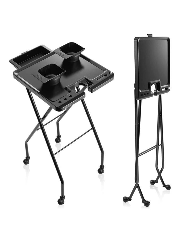 BEAUTY SALON METALLIC TROLLY CART WITH MAGNETIC BOWLS  T-020T
