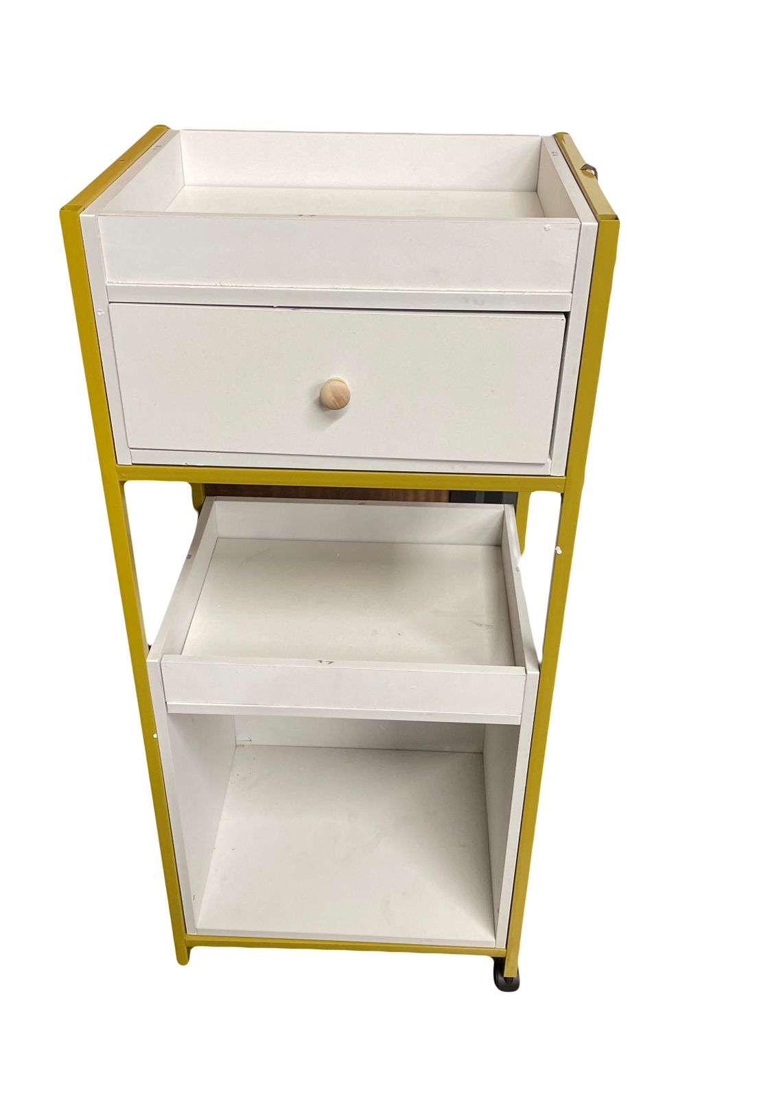 BEAUTY SALON TROLLY CART WITH DRAWER GOLD AND WHITE T-044G
