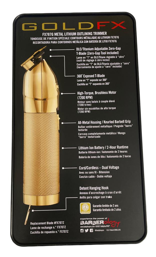 BABFX787G-BABYLISS PRO TRIMMER GOLD FX #FX787G SKELETON(074108396815) –  Salon Equipment Hub