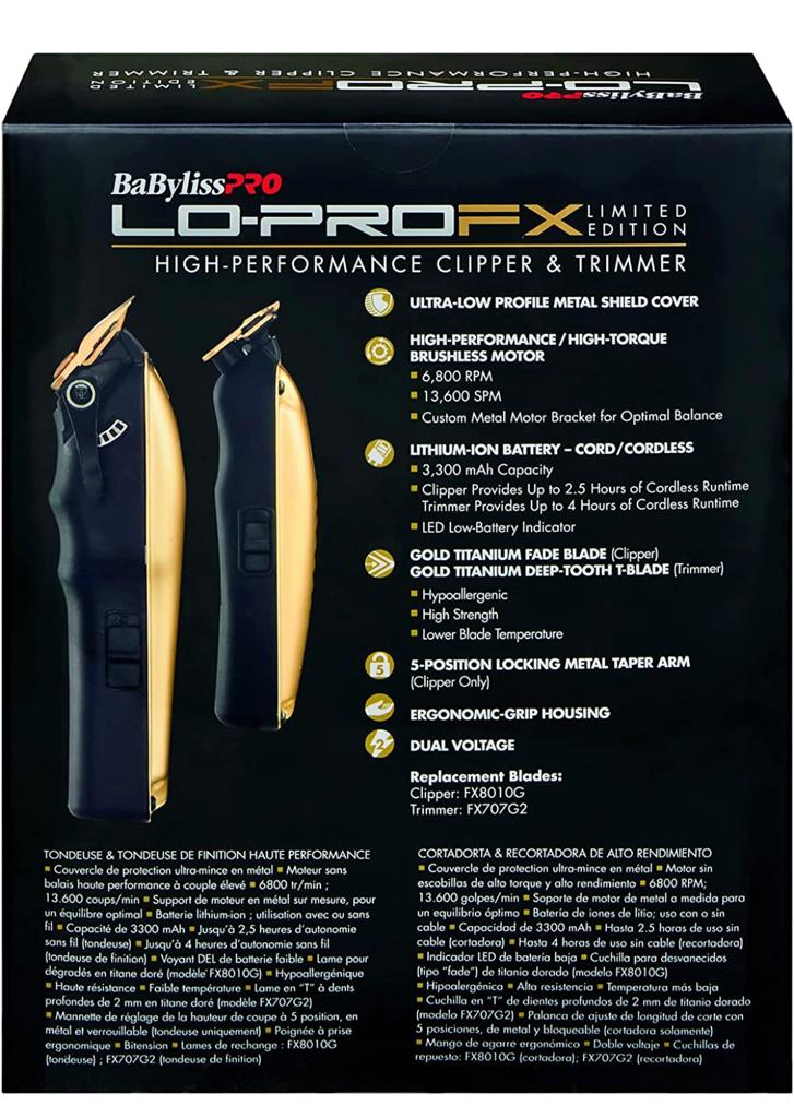 BABYLISS PRO COMBO LIMITED LO-PRO FX GOLD #FXHOLPKLP-G ( 074108459589)