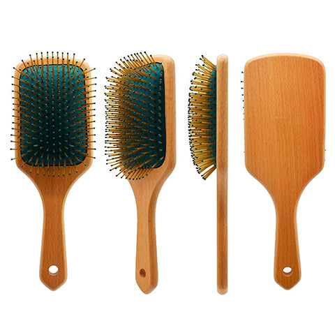 HAIR BRUSH WITH WOOD AND AIR BAG