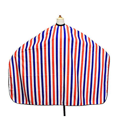 BARBER CAPE BLUE RED AND WHITE STRIPES J-01