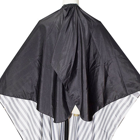 BARBER CAPE BLACK AND WHILE STRIPES J-06