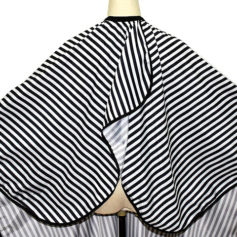 BARBER CAPE BLACK AND WHILE STRIPES J-1044