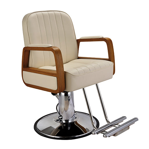 STYLING & BEAUTY CHAIR SU-4038 WHITE WITH WOODEN ARM